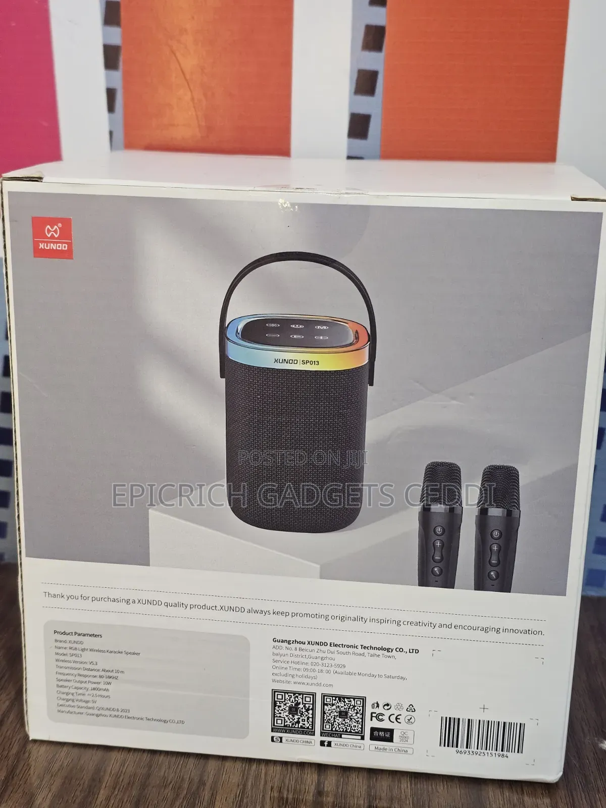 RGB Light Wireless Karaoke Bluetooth Speaker With 2 Mics