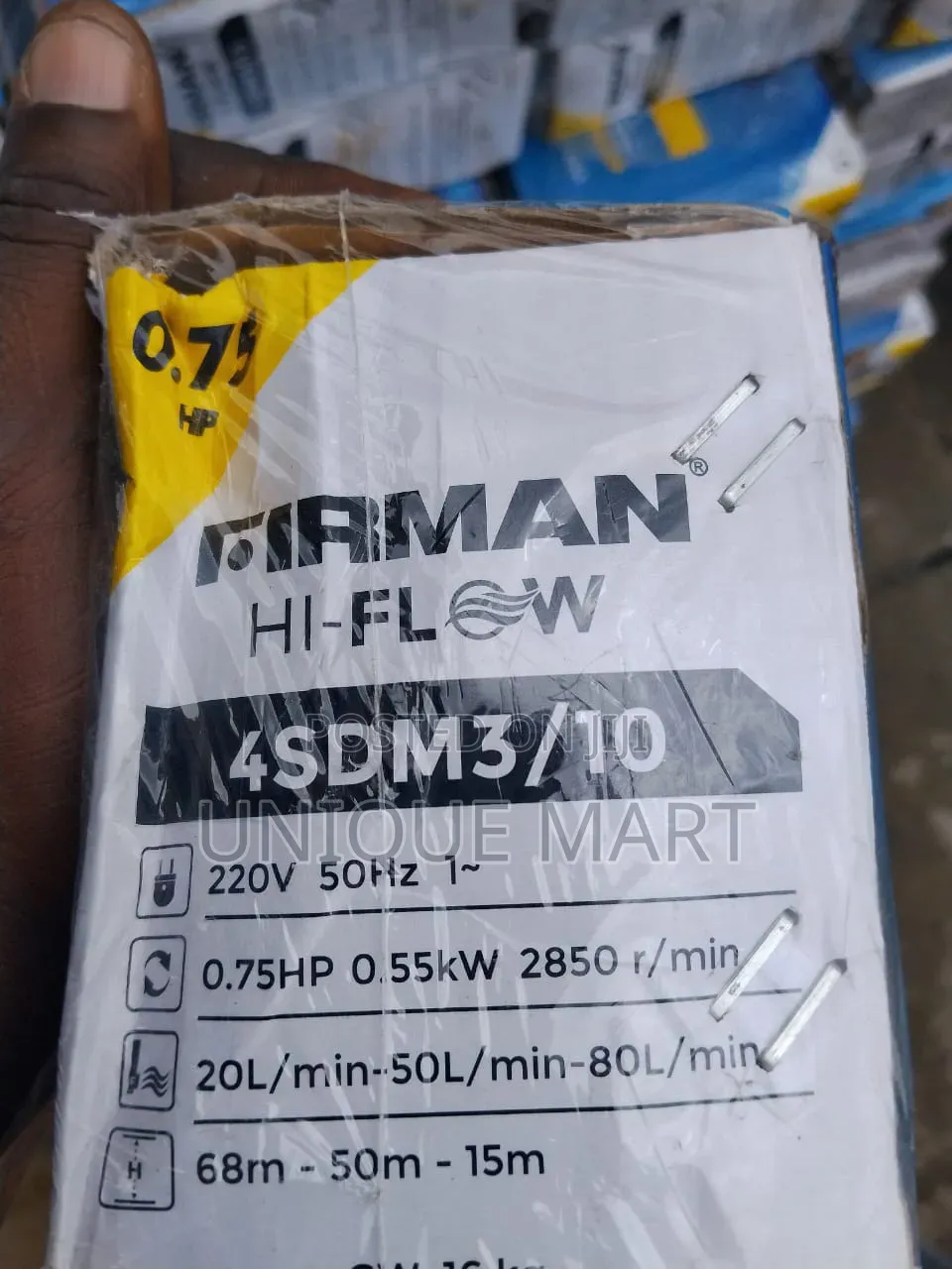 0.75hp Firman Submersible Pumping Machine. 100% Copper Coil