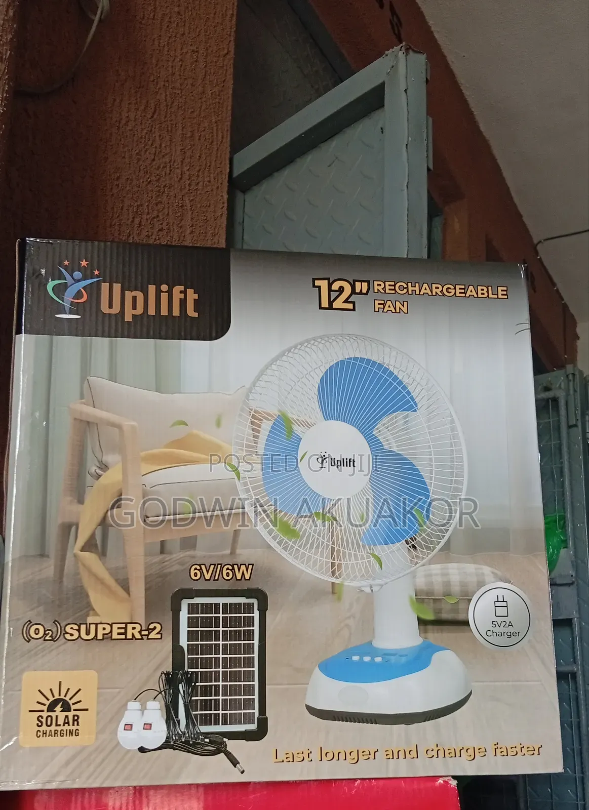 Table Top Rechargeable Solar Fan