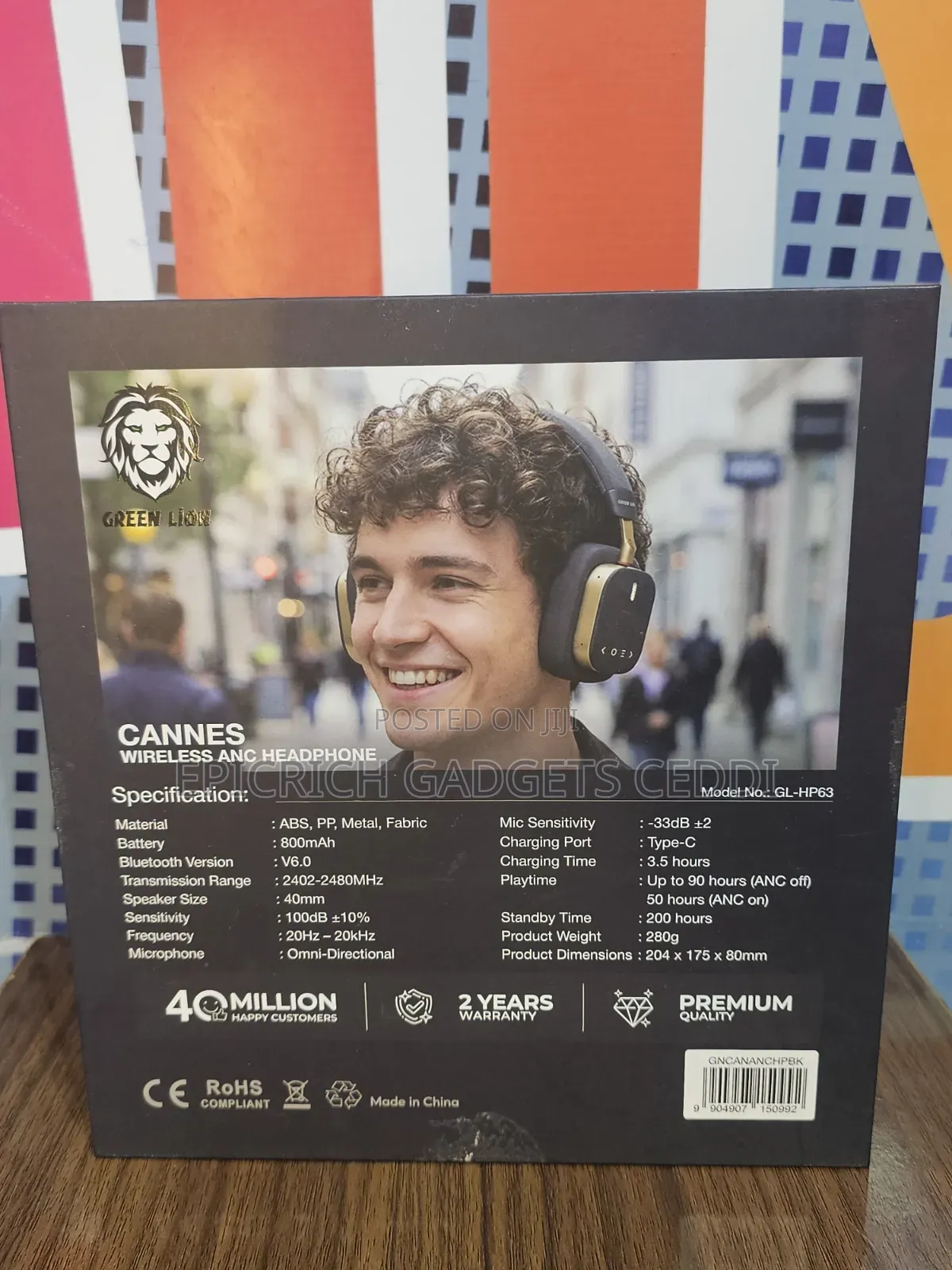 Green Lion Cannes Wireless Bluetooth Headset With Anc