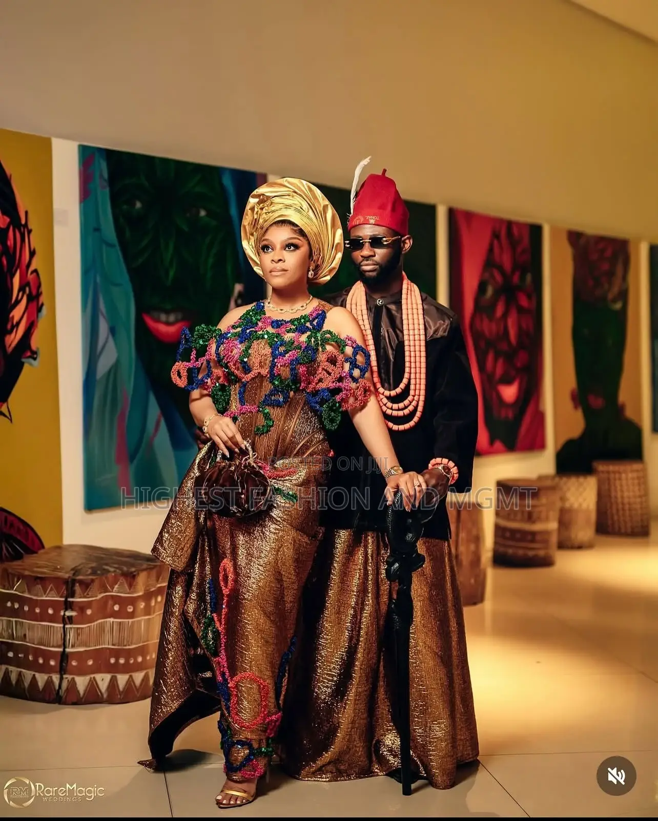 Multicolored Beaded Gold Gown Men’S Velvet Black Gold Agbada