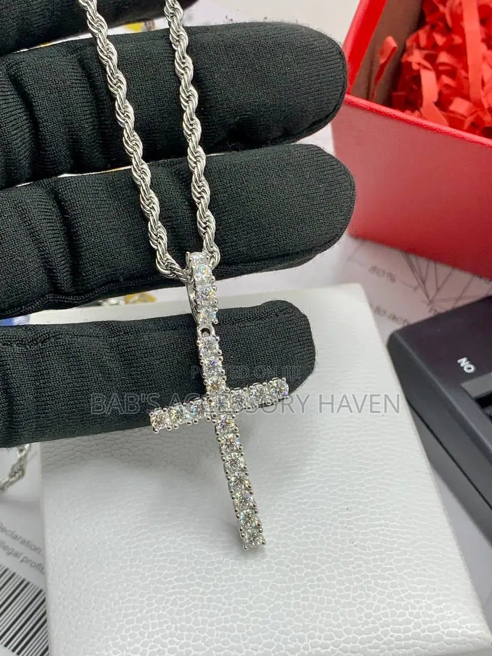VVS Moissanite Diamond Cross Pendant