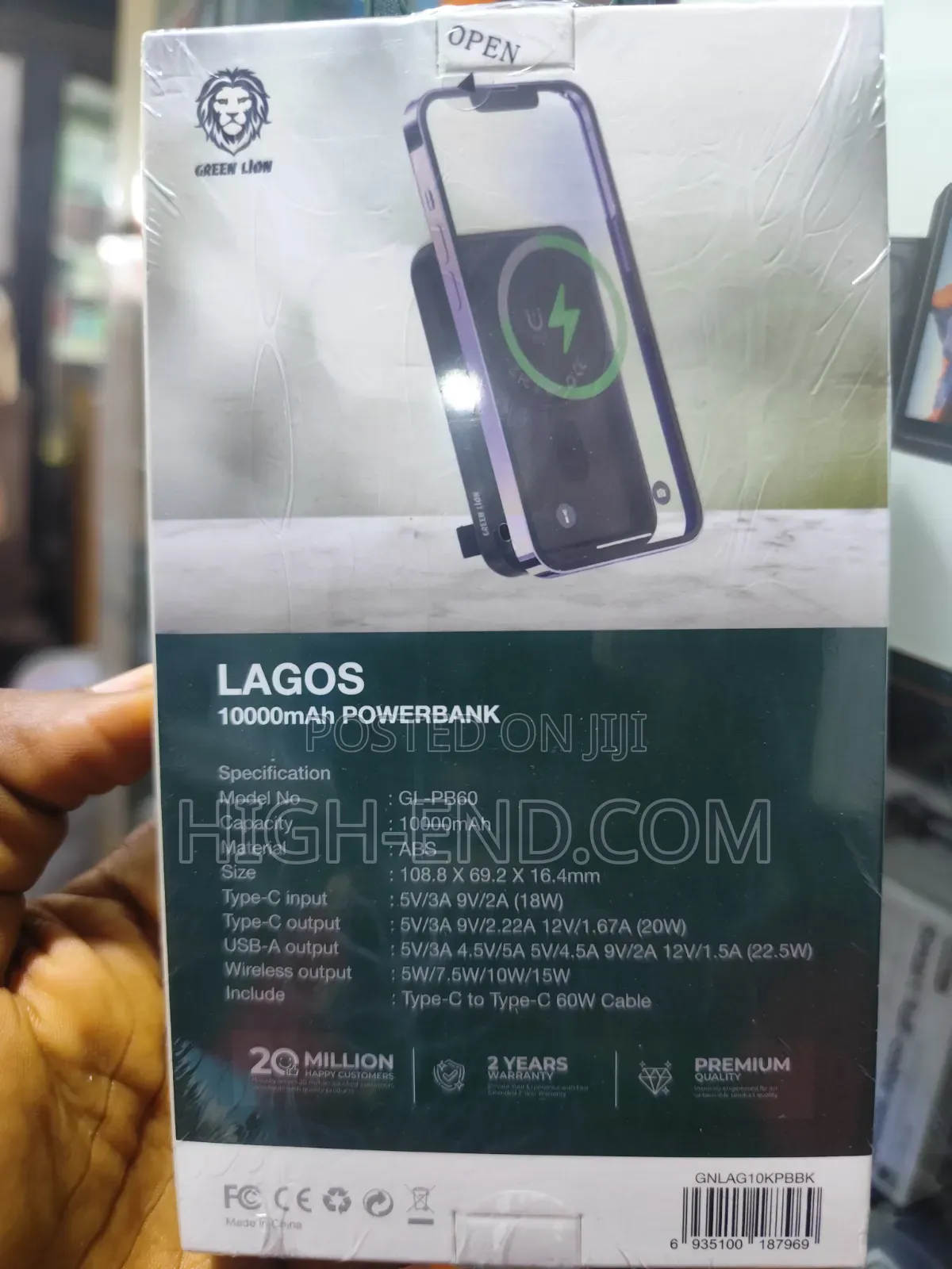 Green Lion Lagos 10000mah (Gl-Pb60) Wireless Magsafe Power Bank