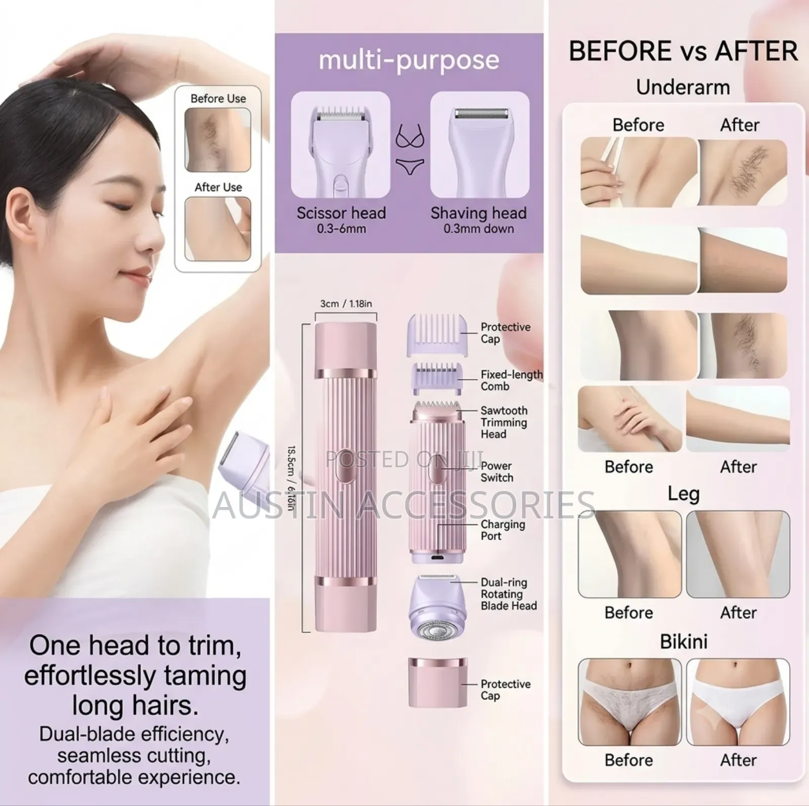 Portable Double Headed Epilator For Woman Hair Remover
