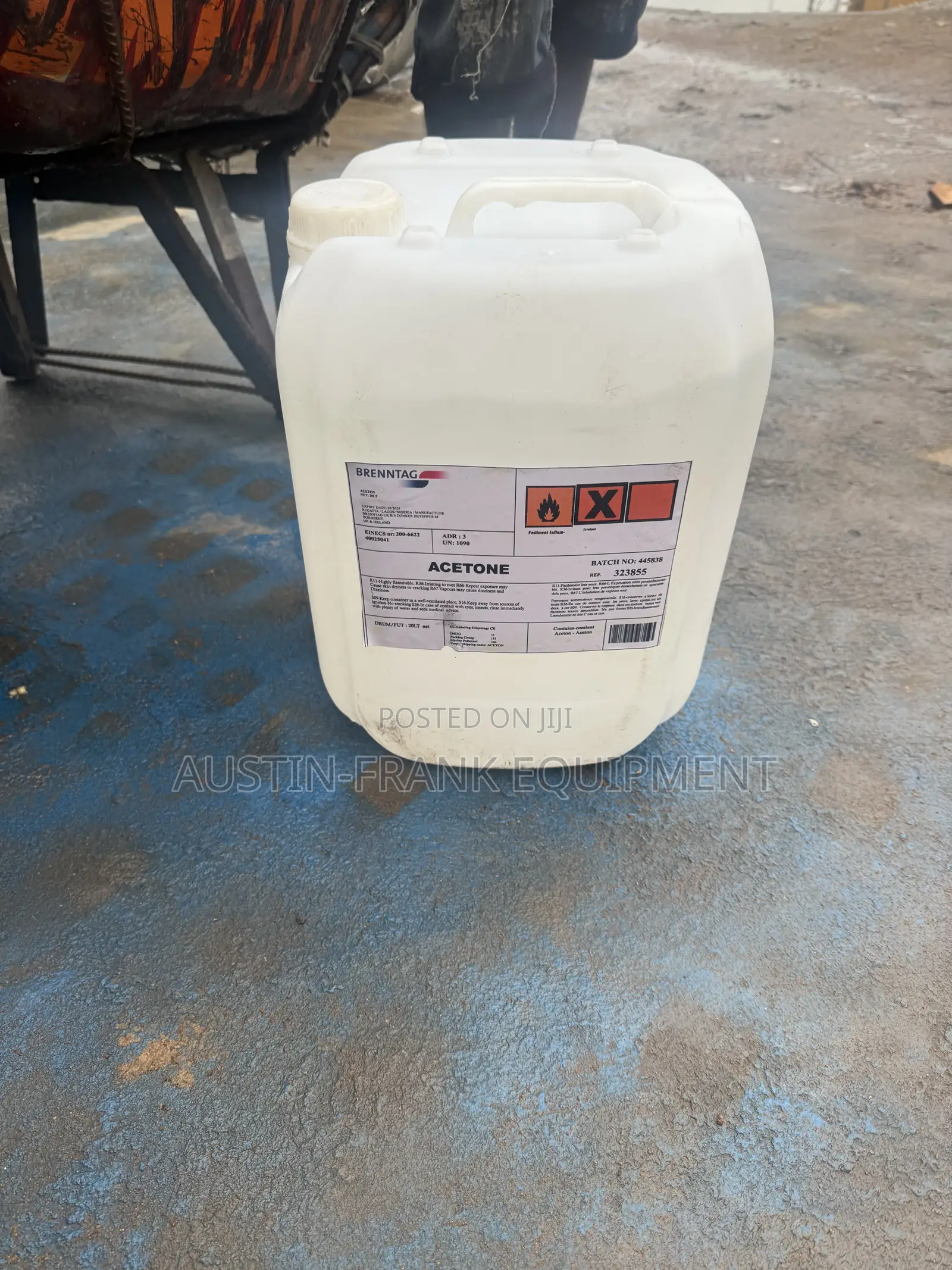 20-Liter Container of Acetone Solvent
