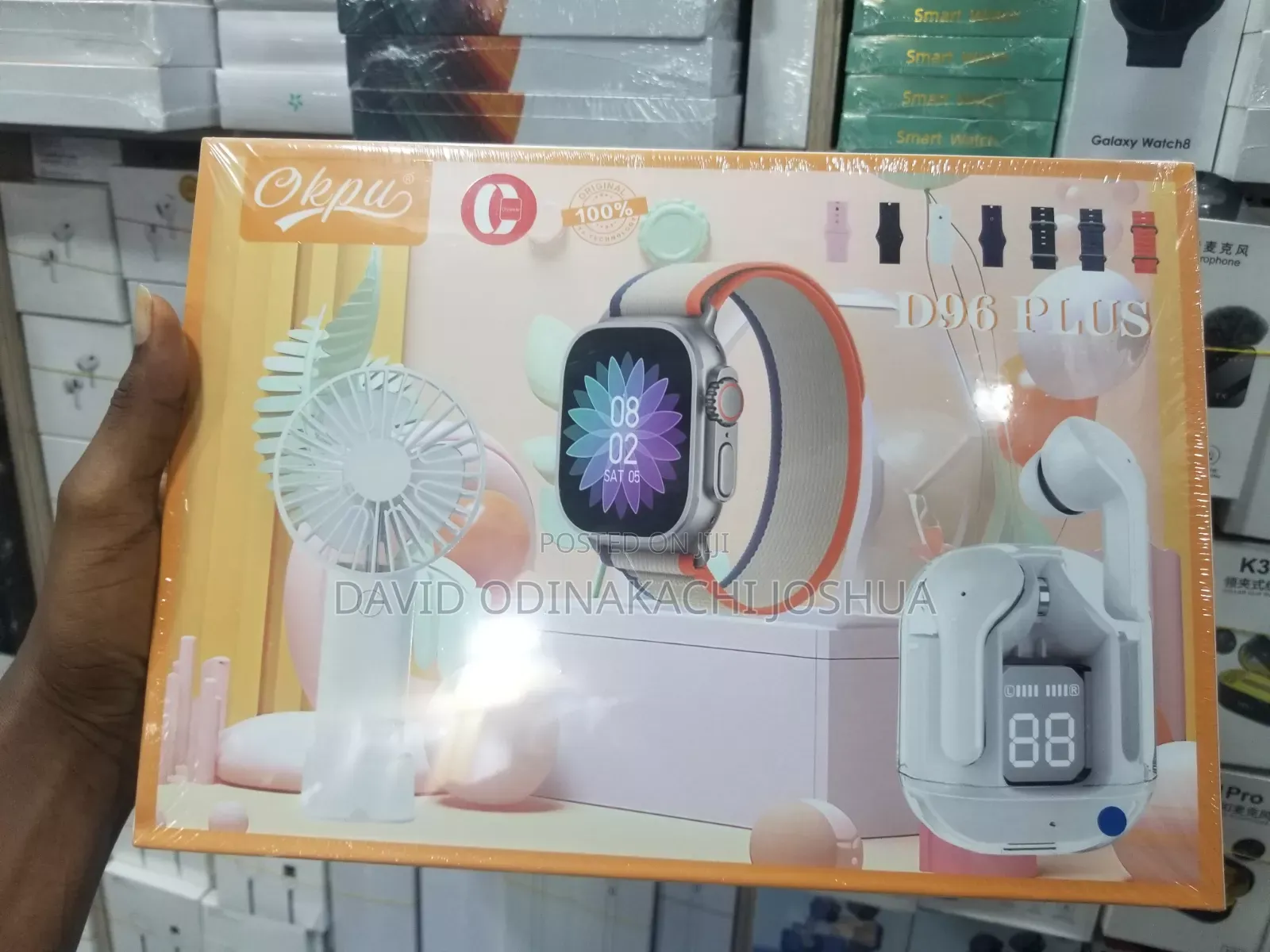 Okpu D96 Plus Smart Watch Set (3-in-1 Smart Combo Box)