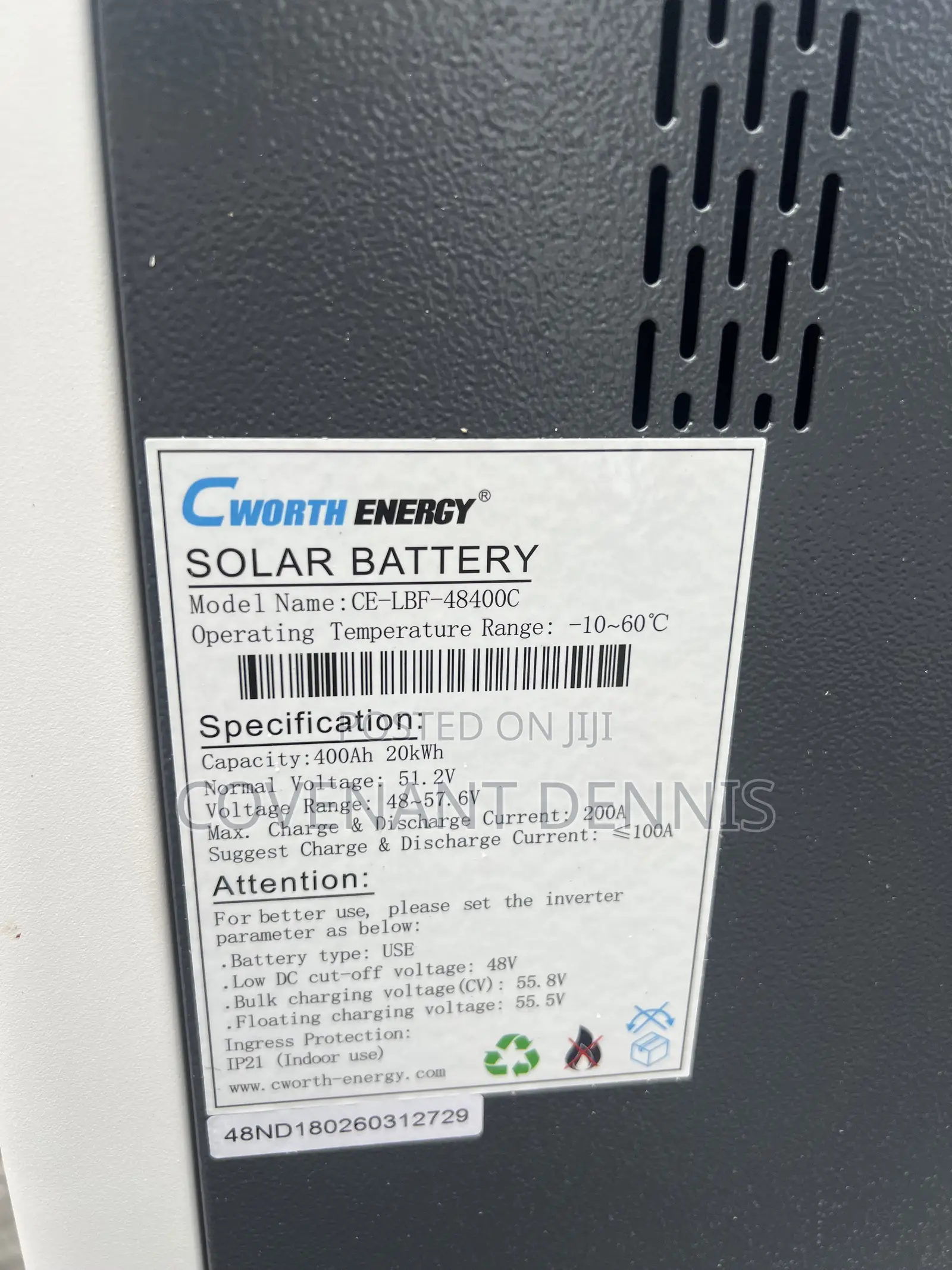 Cworth 20kwh Lithium Battery 48v