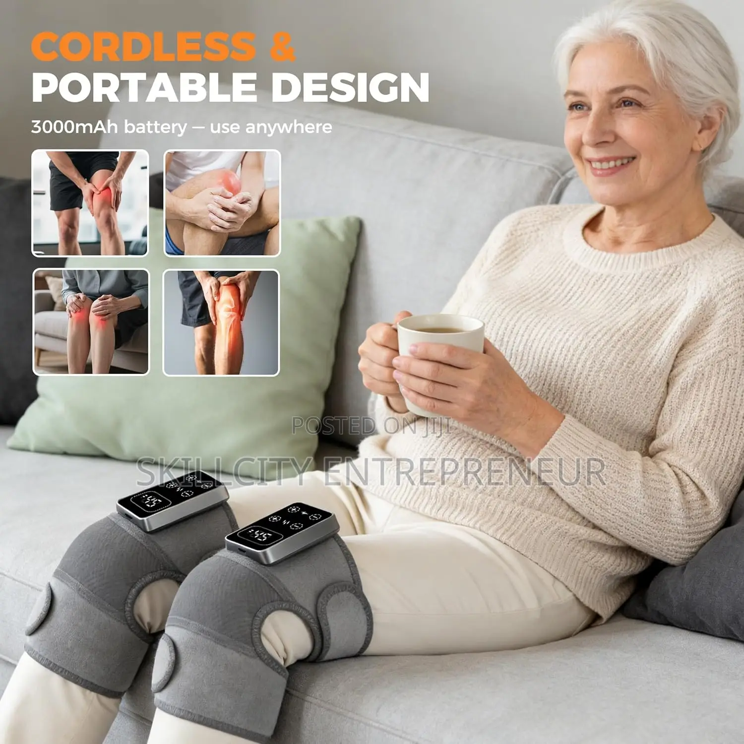 Portable, Rechargeable Knee Massager