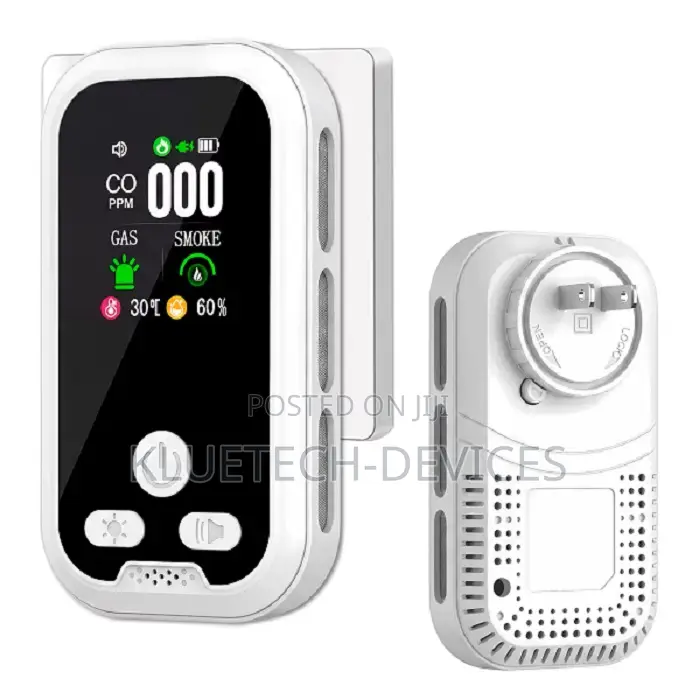 5 In 1 Plug-in Smoke & Co & Flammable Gas Detector Sound+Light Alarm