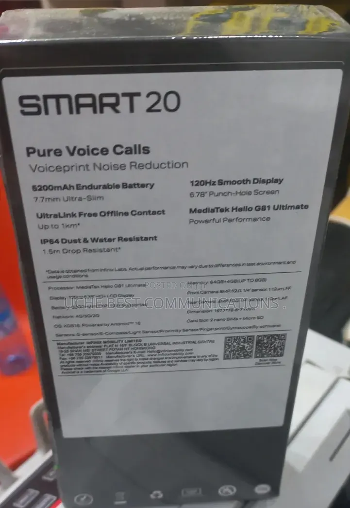 New Infinix Smart 20 64 GB Black