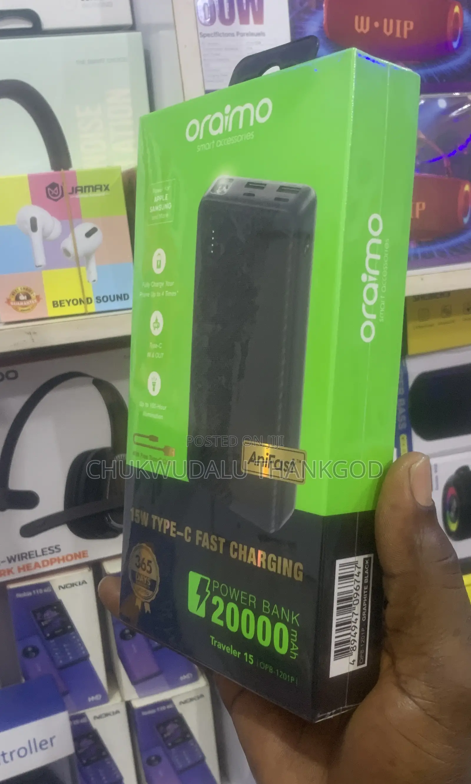 Oraimo Traveler 15 20000mah Power Bank Opb-1201p 15w Fast Charge