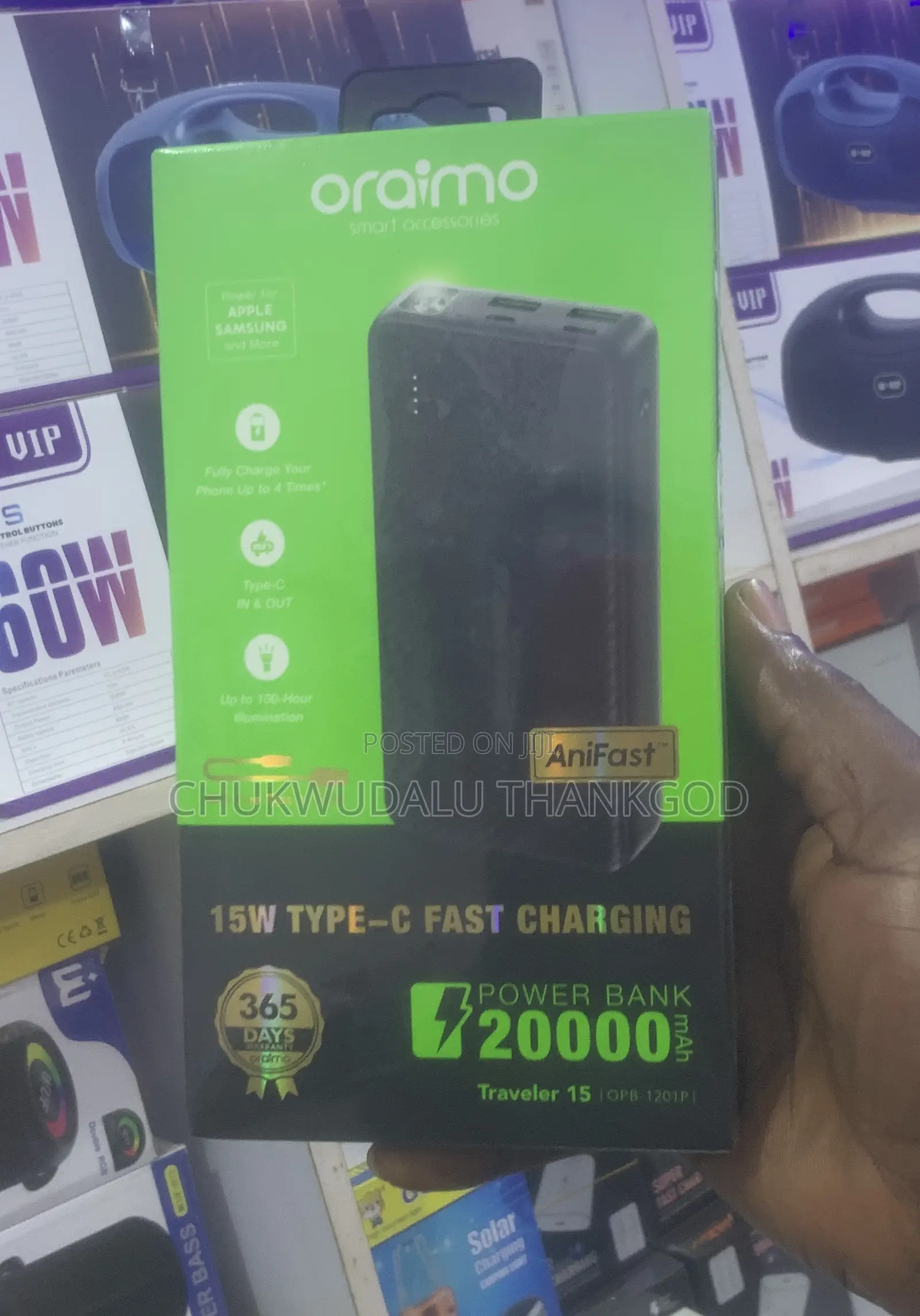 Oraimo Traveler 15 20000mah Power Bank Opb-1201p 15w Fast Charge