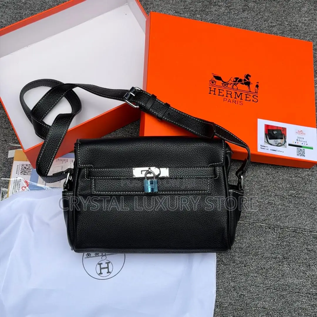 Hermes Quality Luxury Men Genuine Leather Crossbag