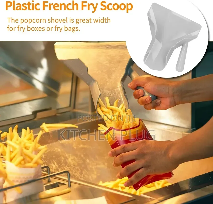 French Fry Scoop Designed to Quickly Funnel Fries or Popcorn Into Bags