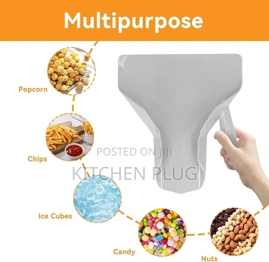 French Fry Scoop Designed to Quickly Funnel Fries or Popcorn Into Bags