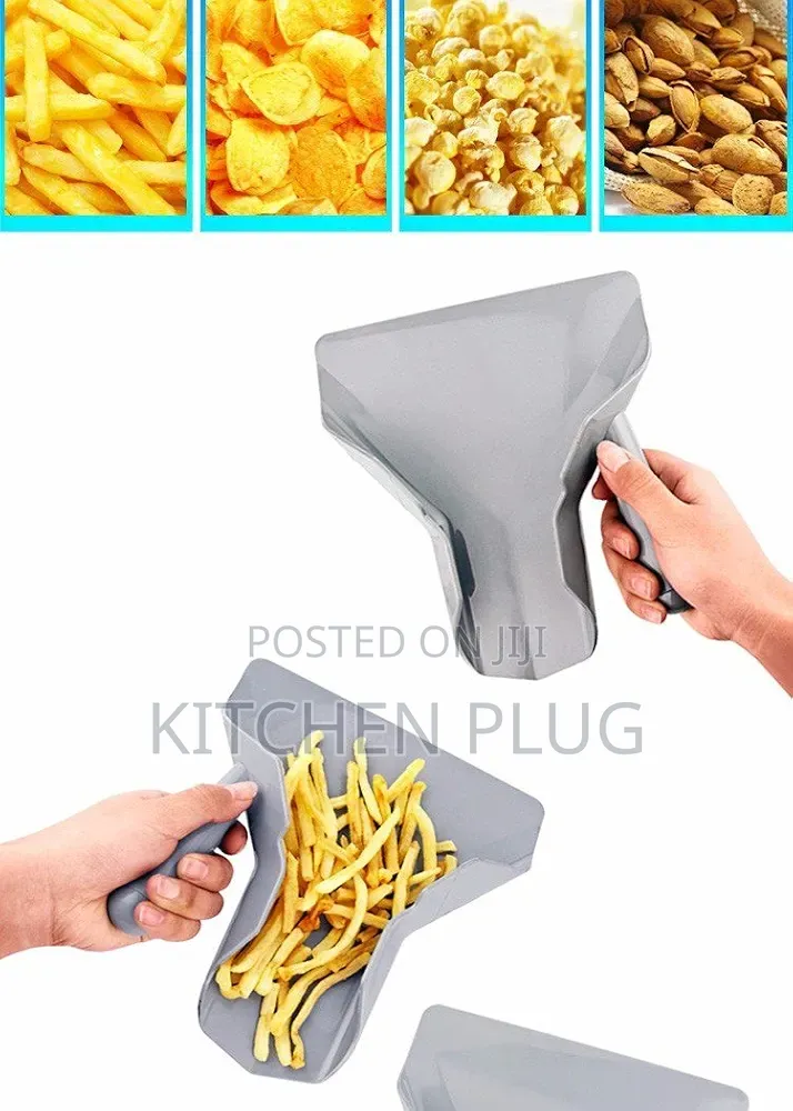 French Fry Scoop Designed to Quickly Funnel Fries or Popcorn Into Bags