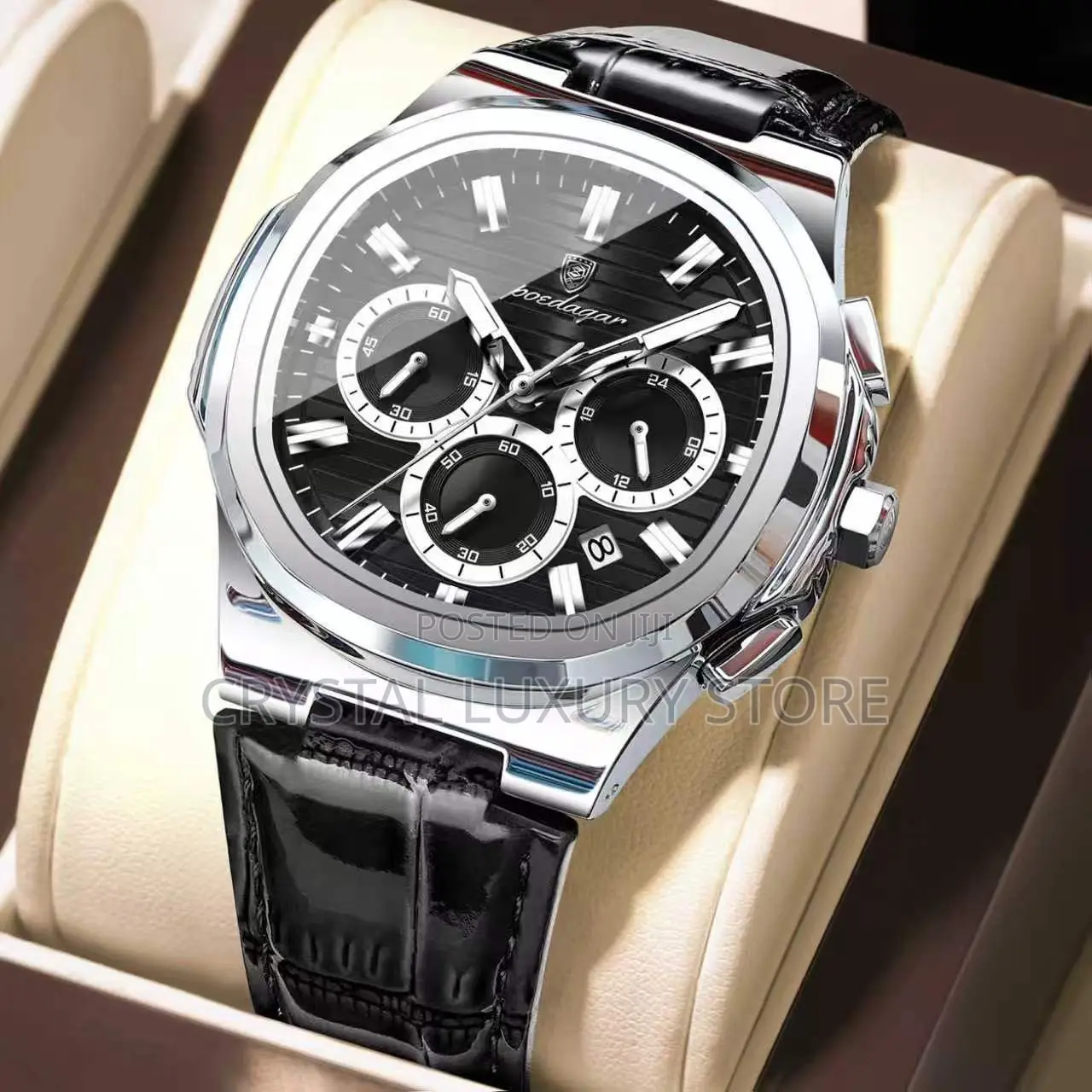 Poedagar Quality Men Genuine Leather Wristwatch