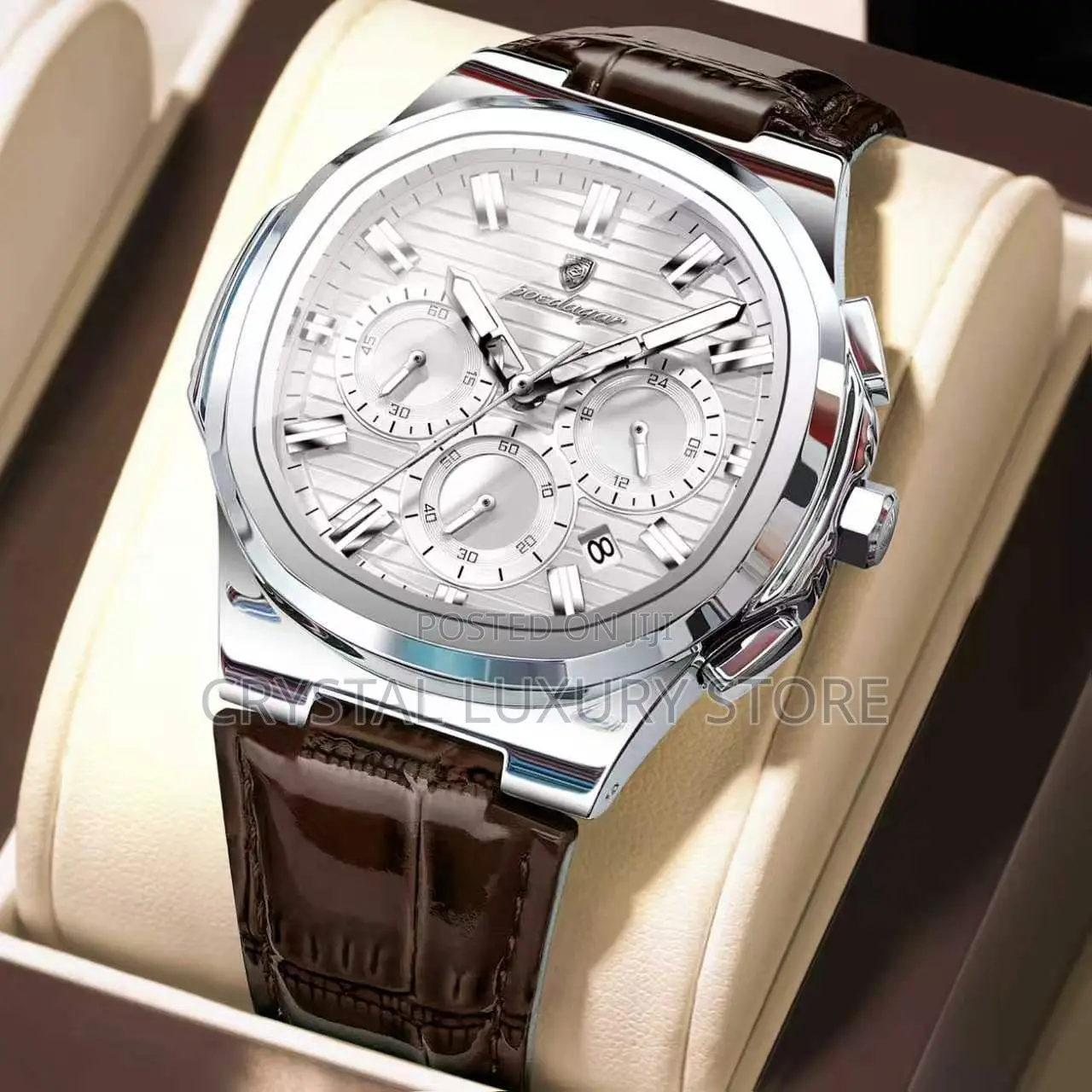 Poedagar Quality Men Genuine Leather Wristwatch