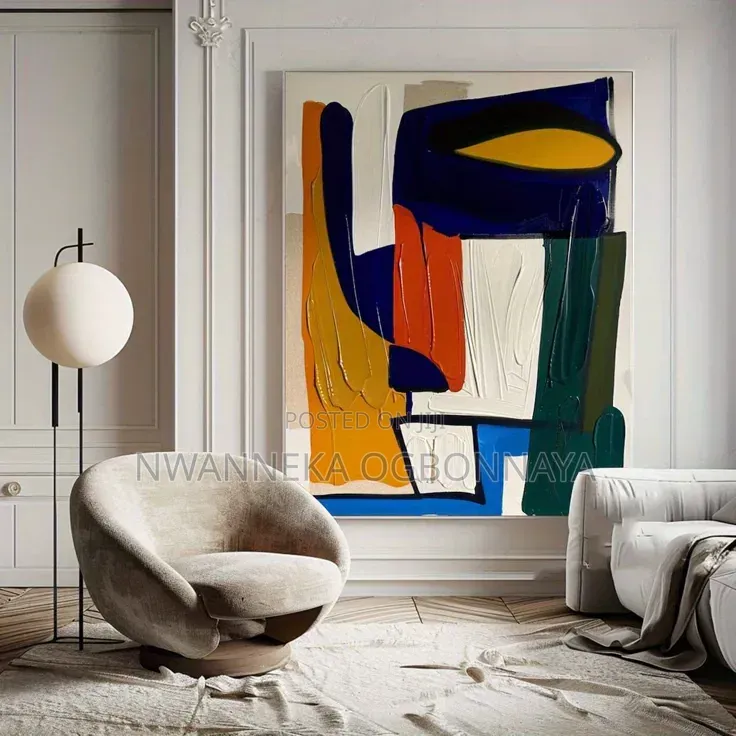 Colorful Abstract Block Oil Painting On Canvas