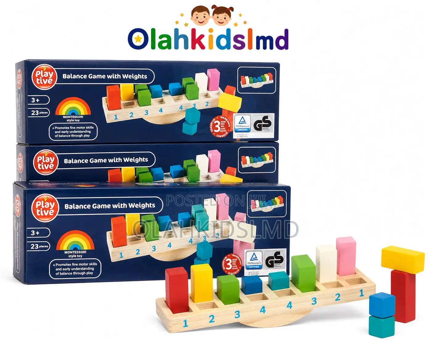 Playtive Balance Game With Weights – Montessori Toy, 23pcs, Ages 3+
