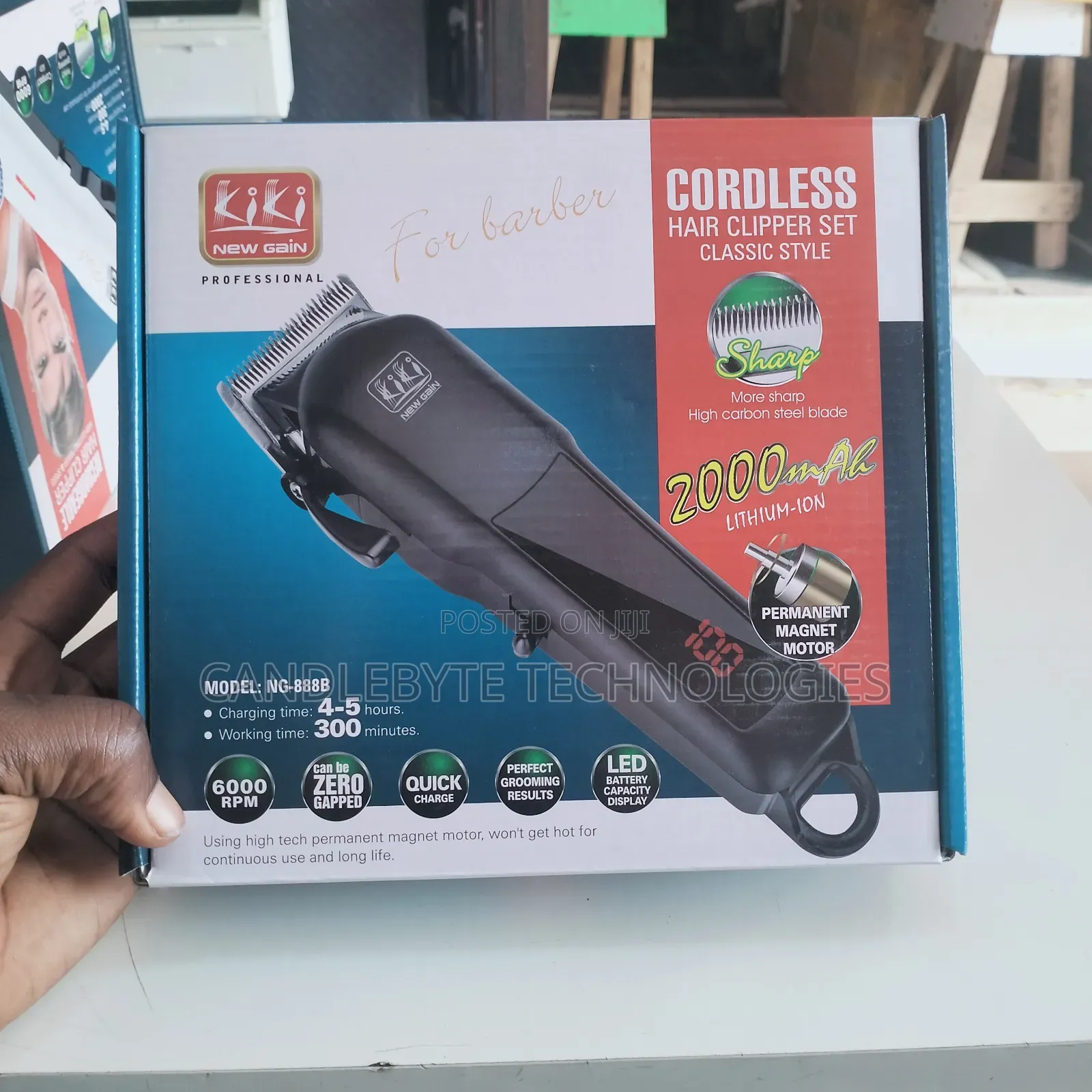 Kiki Cordless Hair Clipper (Ng-888b) Long Runtime Performance