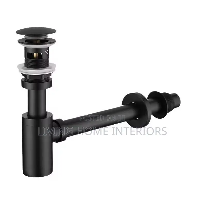 Basin Bottle Trap Drain Kit in a Matte Black Finish.