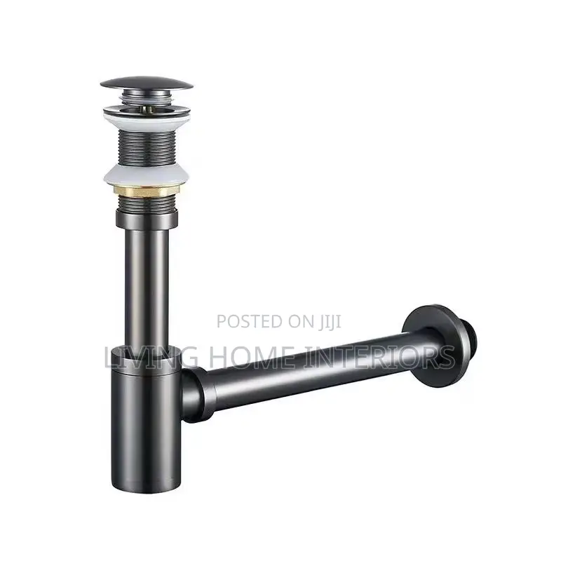 Basin Bottle Trap Drain Kit in a Matte Black Finish.