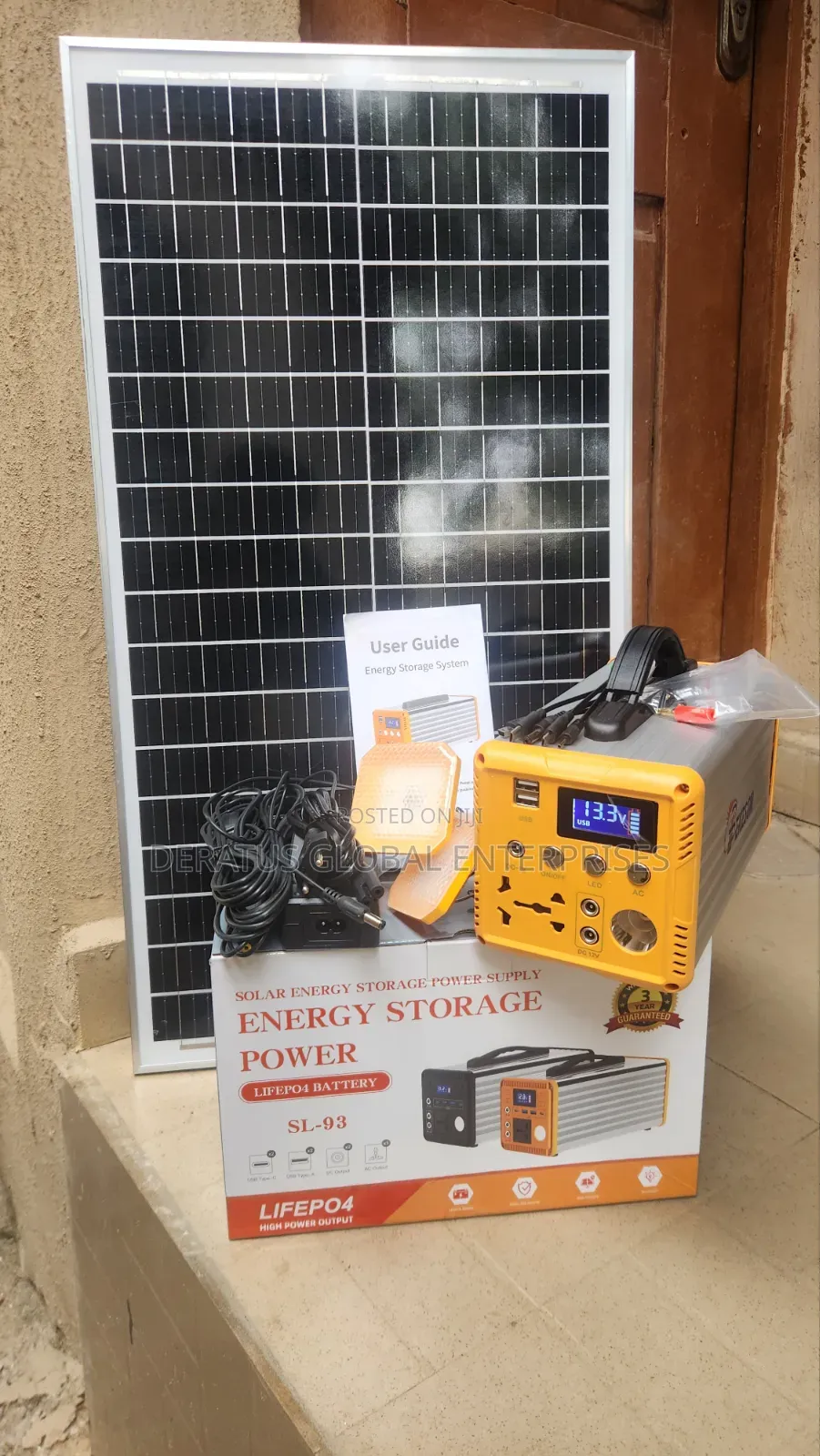 300w Portable Solar Generator With 70w Panel and 2dc Bulbs