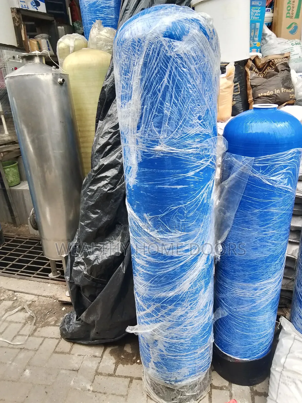 Blue FRP Pressure Vessel Tank for Water Filtration