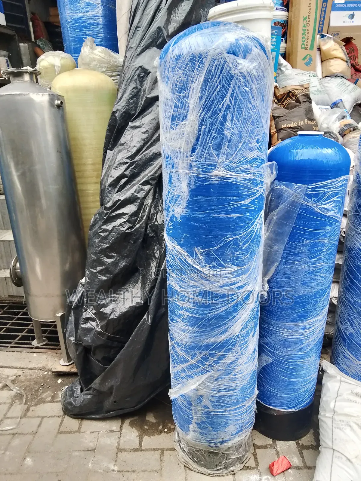 Blue FRP Pressure Vessel Tank for Water Filtration