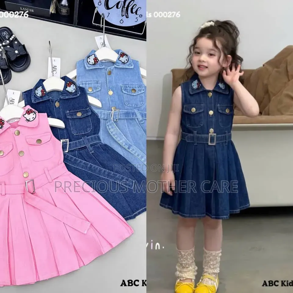 Girl Jean Blue and Pink Gown