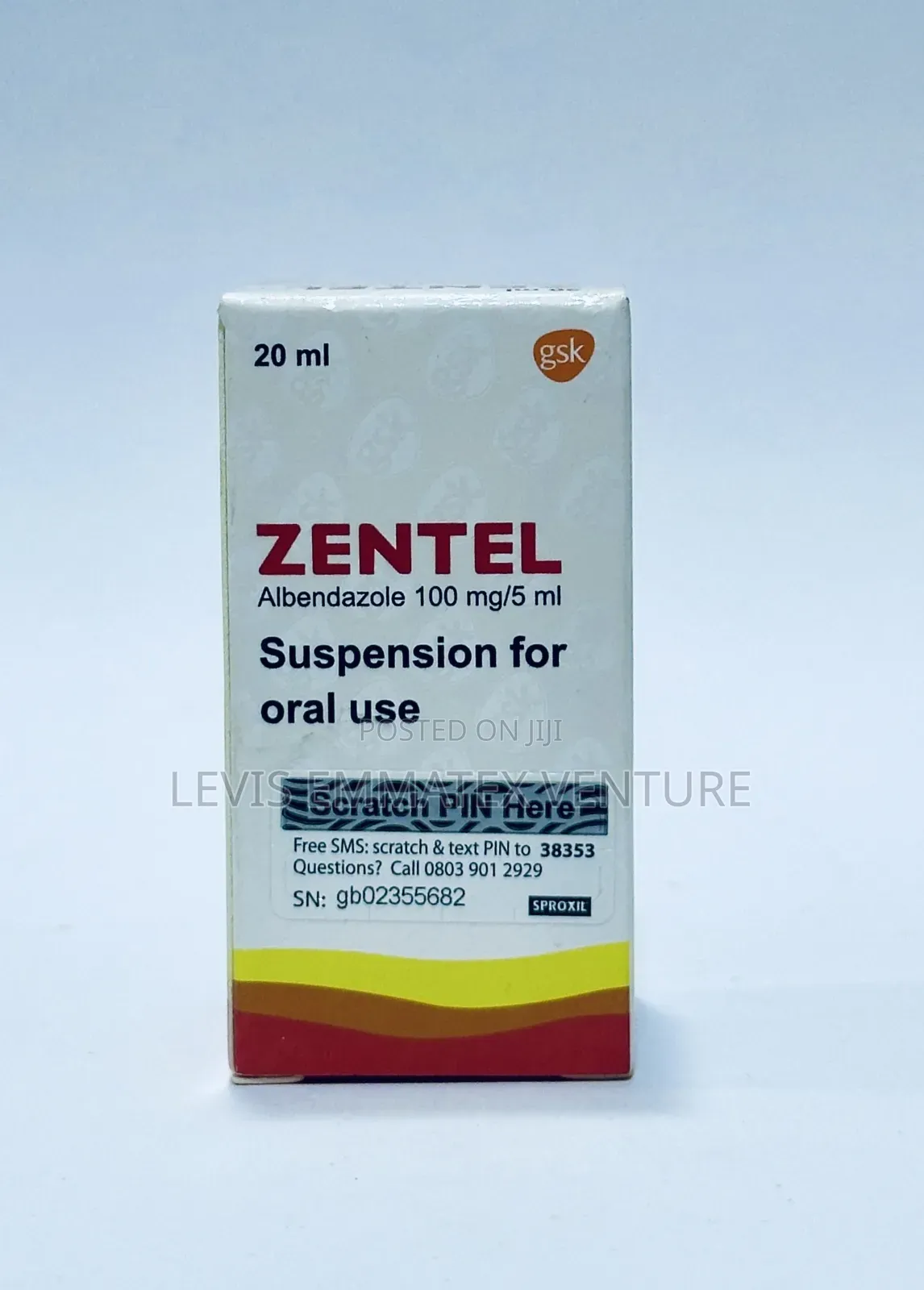 Zentel Suspension 100mg (Albendazole) X20ml