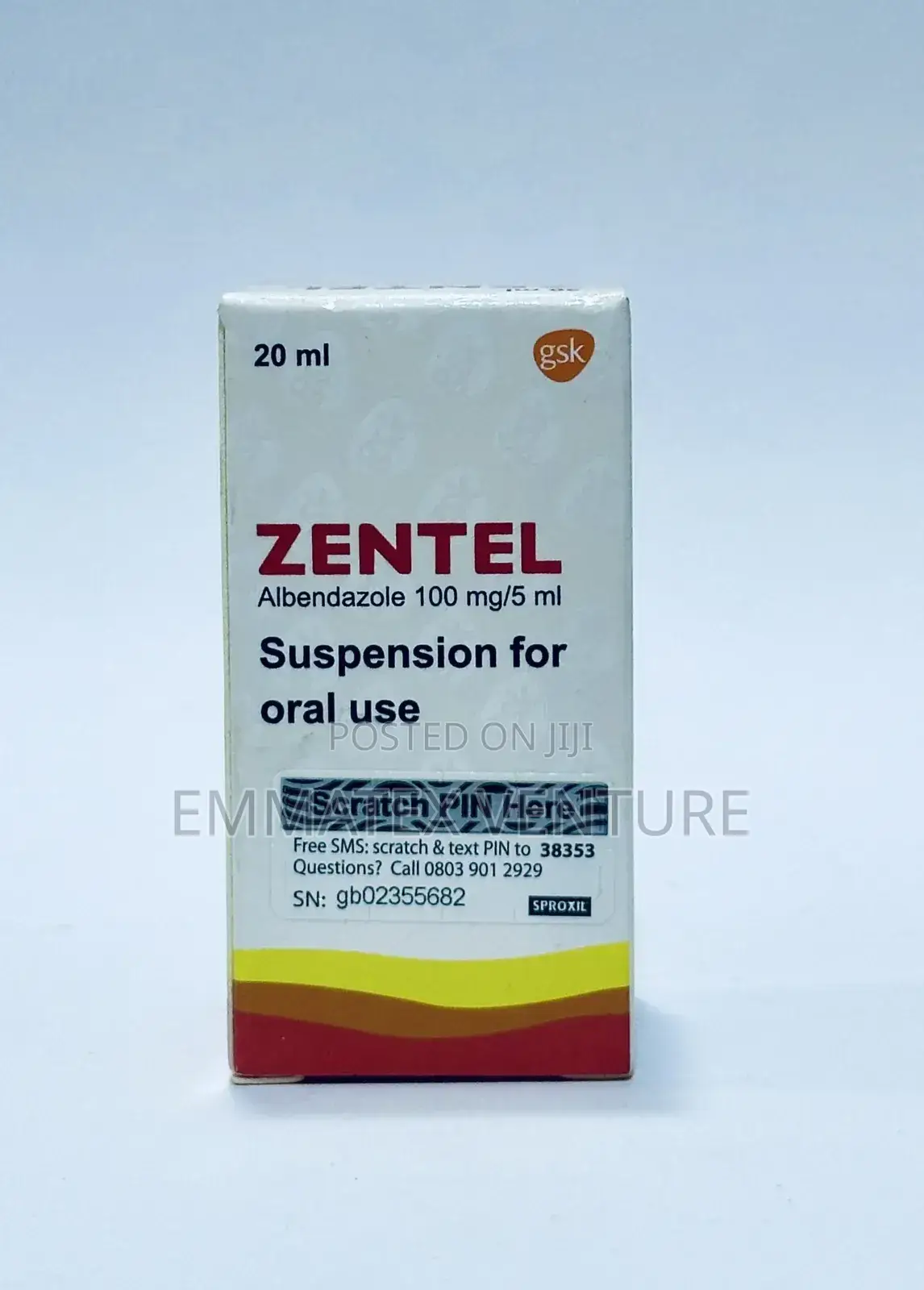 Zentel Suspension 100mg (Albendazole) X20ml