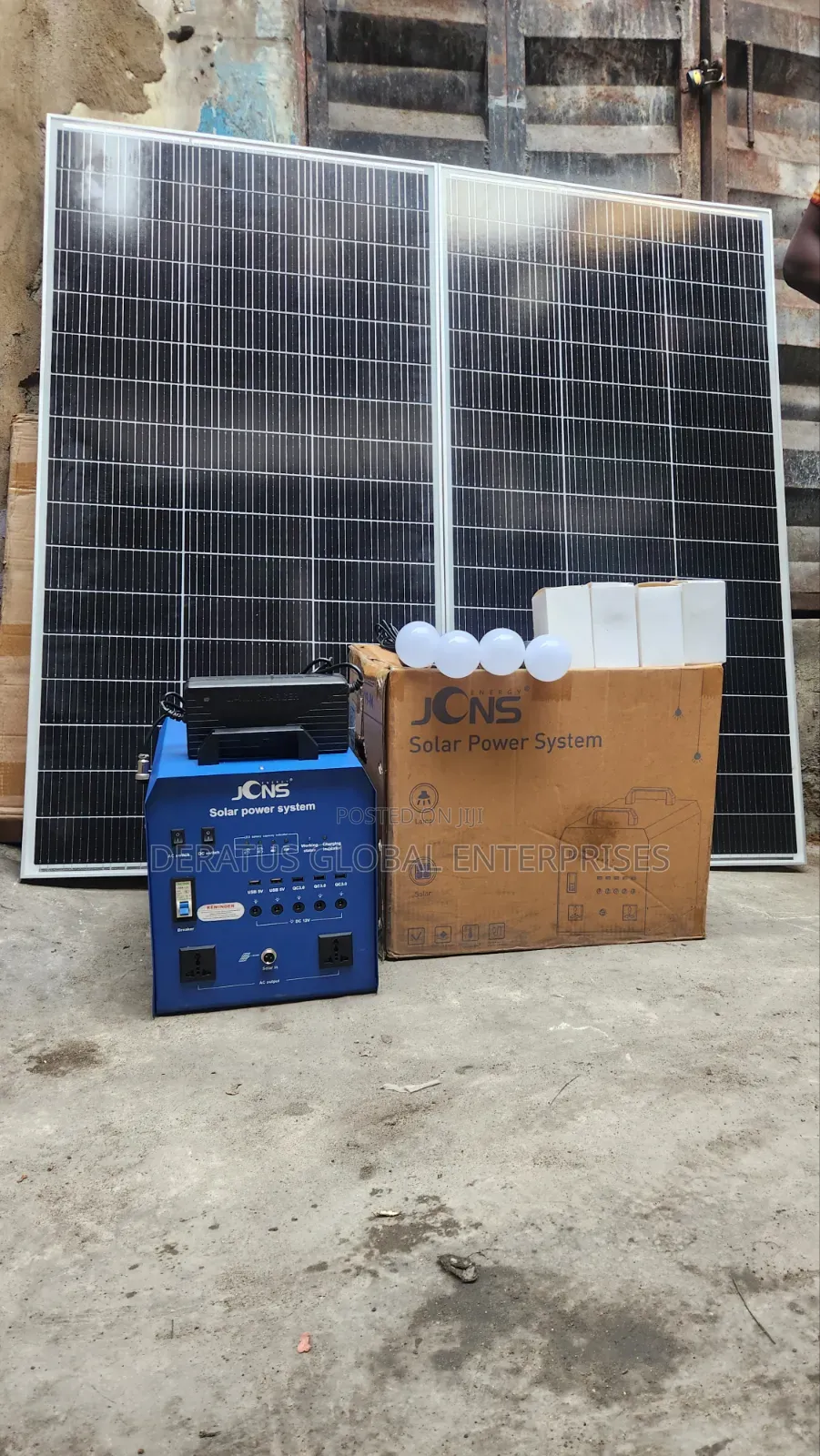 All in One JCNS 1800w Solar Generator, 3pcs 180w Panel 4dc Bulbs