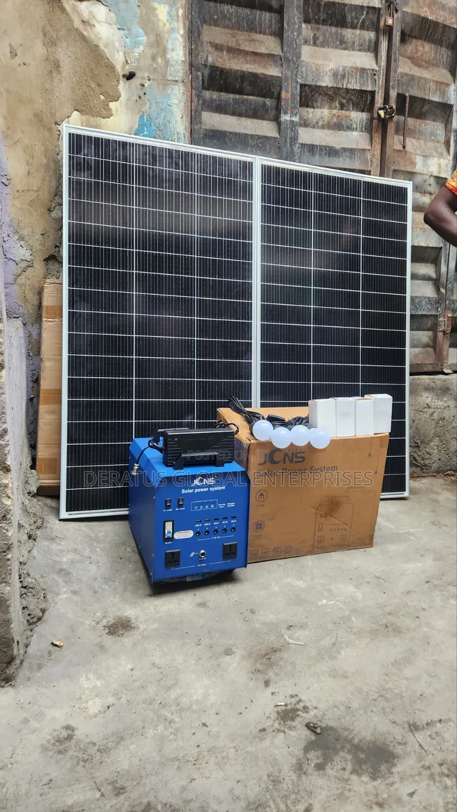 All in One JCNS 1800w Solar Generator, 3pcs 180w Panel 4dc Bulbs