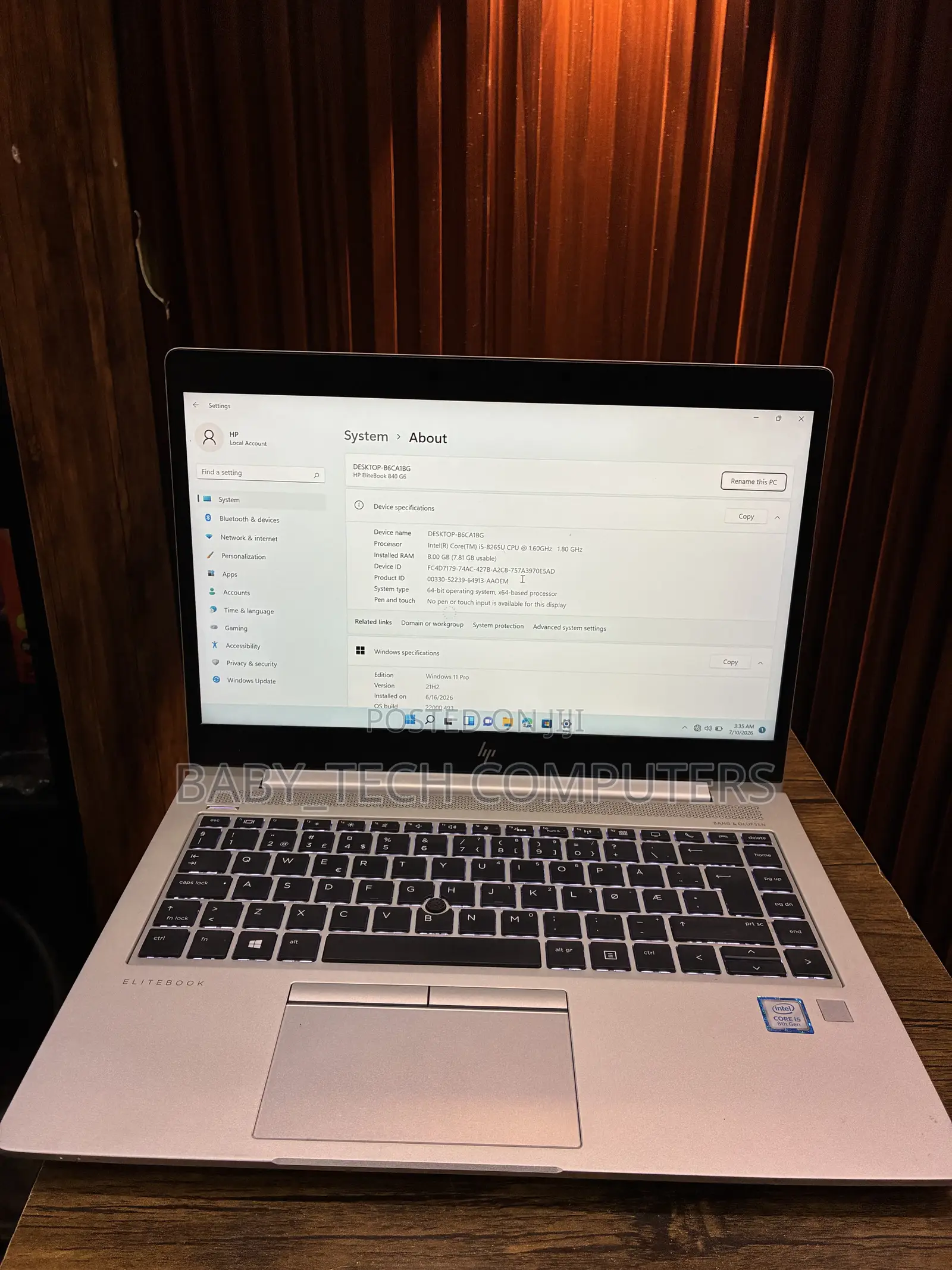 Laptop HP EliteBook 840 G6 8GB Intel Core i5 SSD 256GB