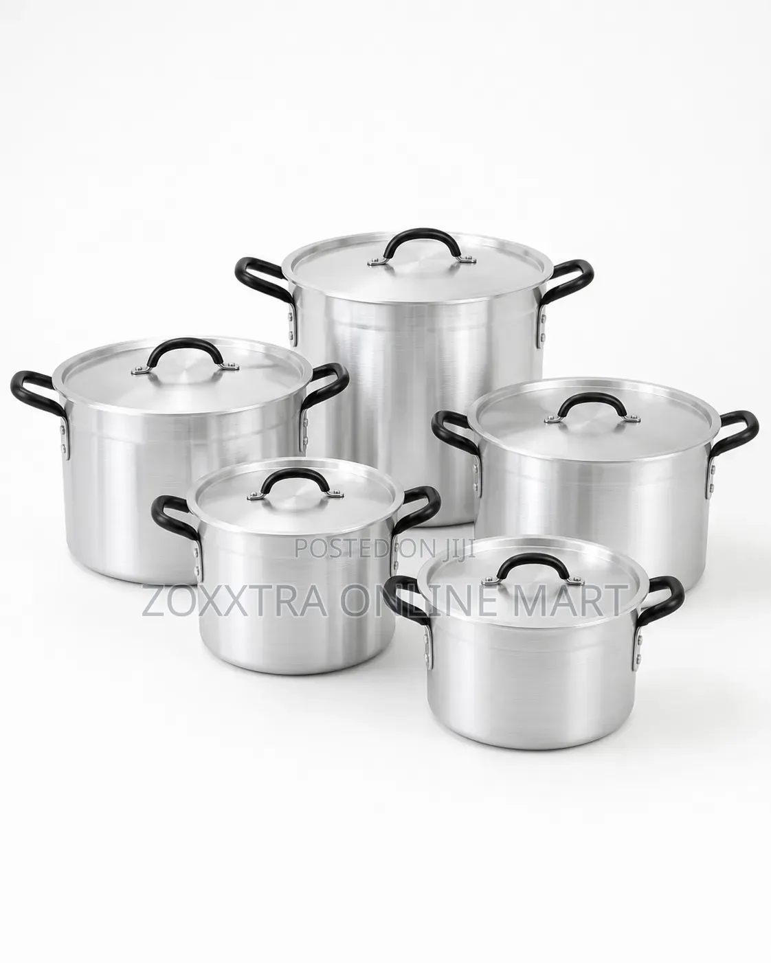 Heavy-Duty 5-Piece Aluminium Stock Pot Set