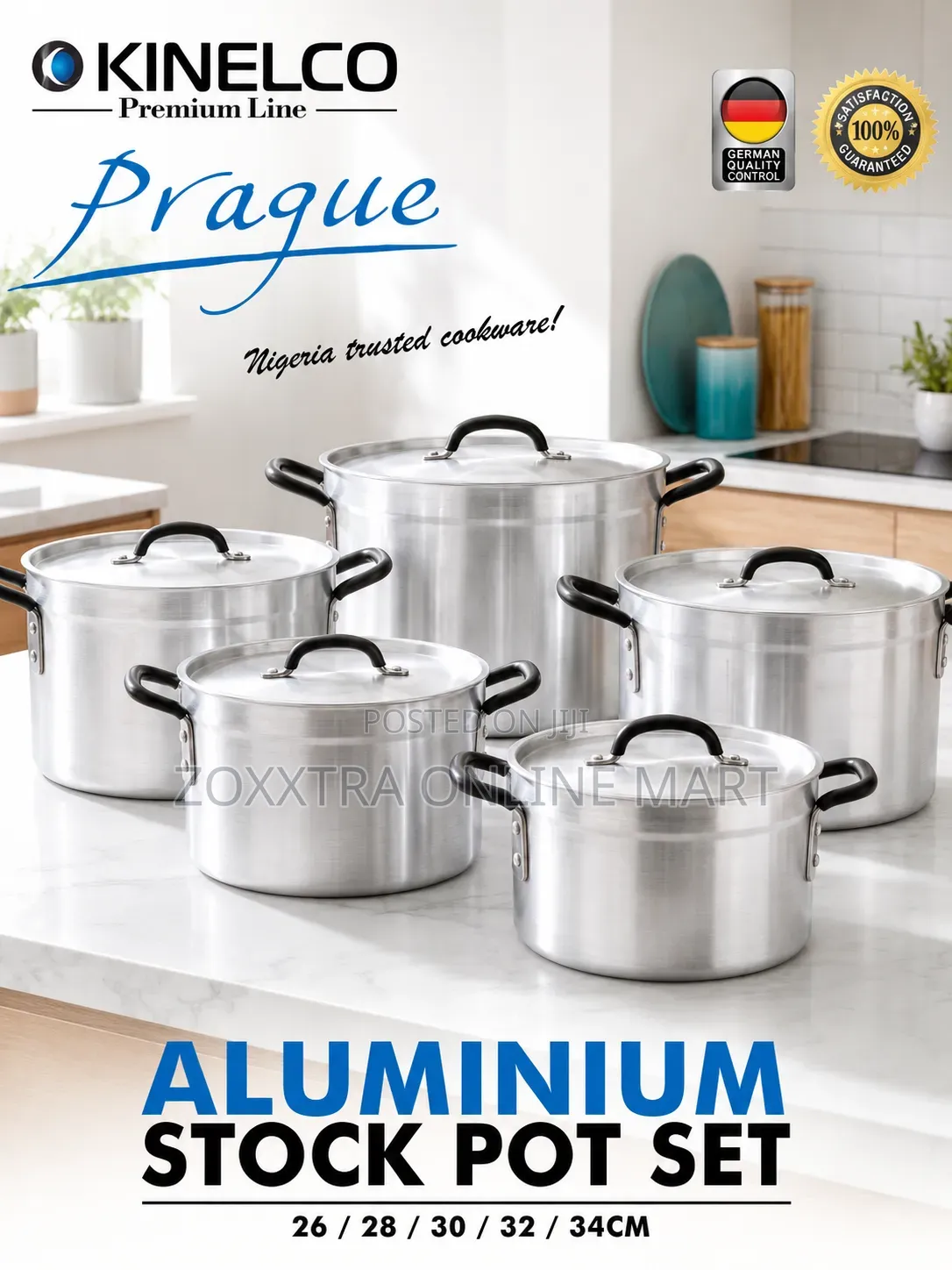 Heavy-Duty 5-Piece Aluminium Stock Pot Set