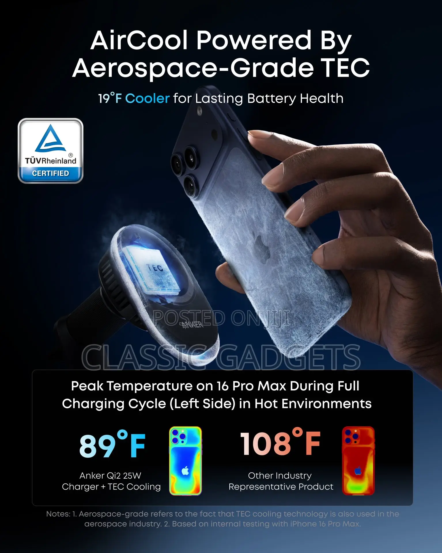 Anker Prime 25w Maggo, Aircool, Pad Wireless Car Charger