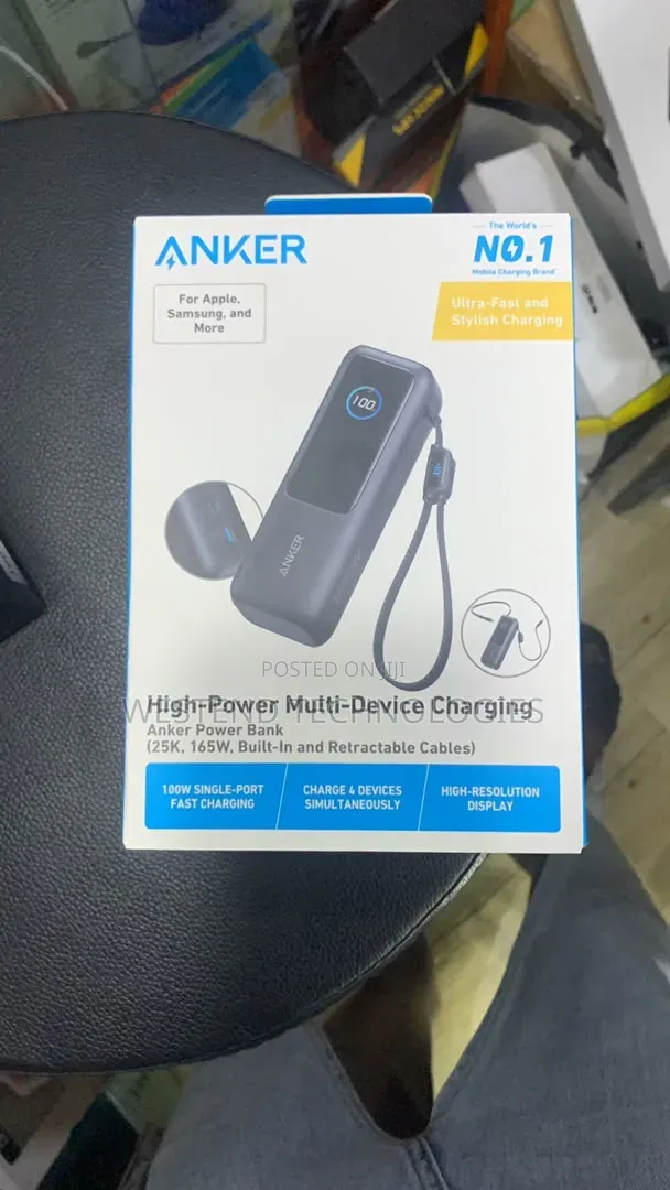 Anker 25,000mah 165watts Laptop Power Bank for Macbook Samsung Hp Etc