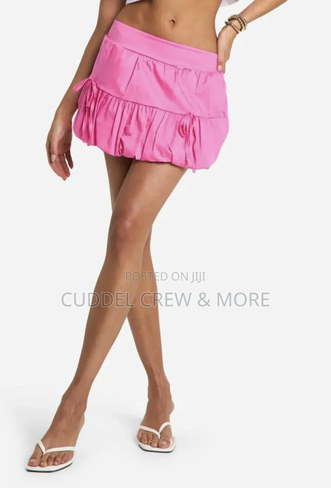Boohoo Puff Ball Rara Mini Skirt in Baby Pink