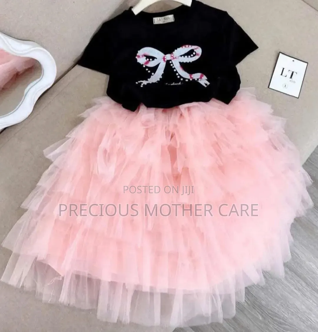 Quality Girl Pink Color Dressing Skirt And Top
