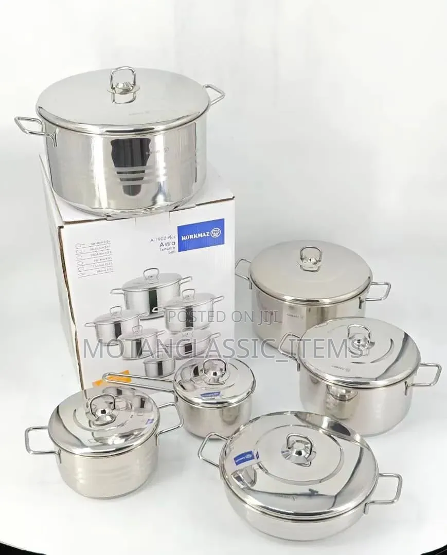 Stainless Steel Korkmaz 6pcs Cookwares (12 in Pack Set)