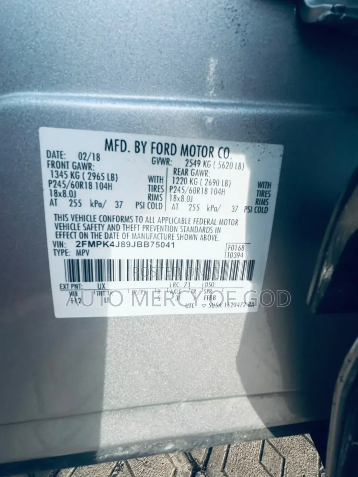 Ford Edge SEL AWD 2018 Silver