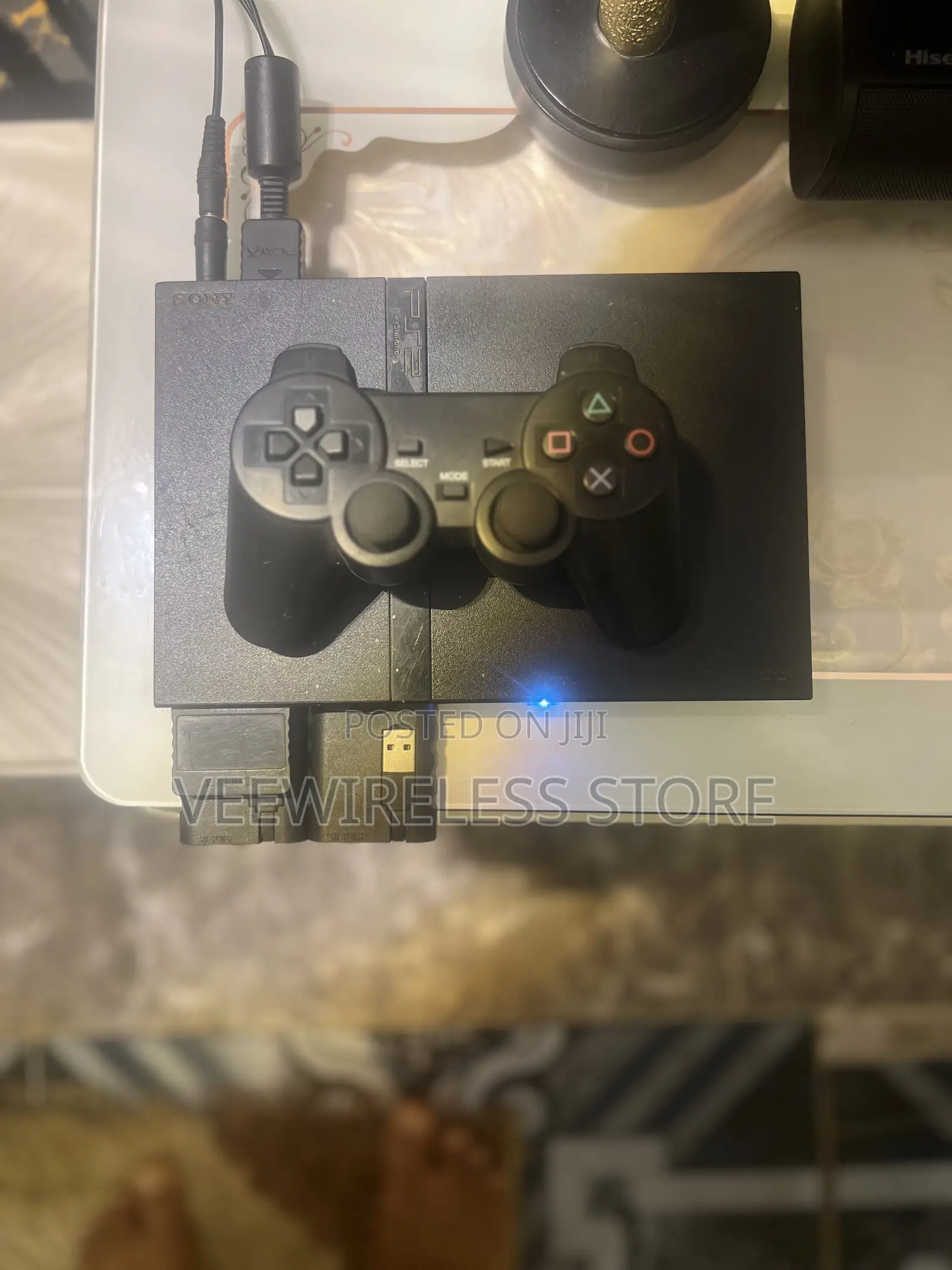 Ps 2 Playstation Slim With Two Pad Accessories/Game