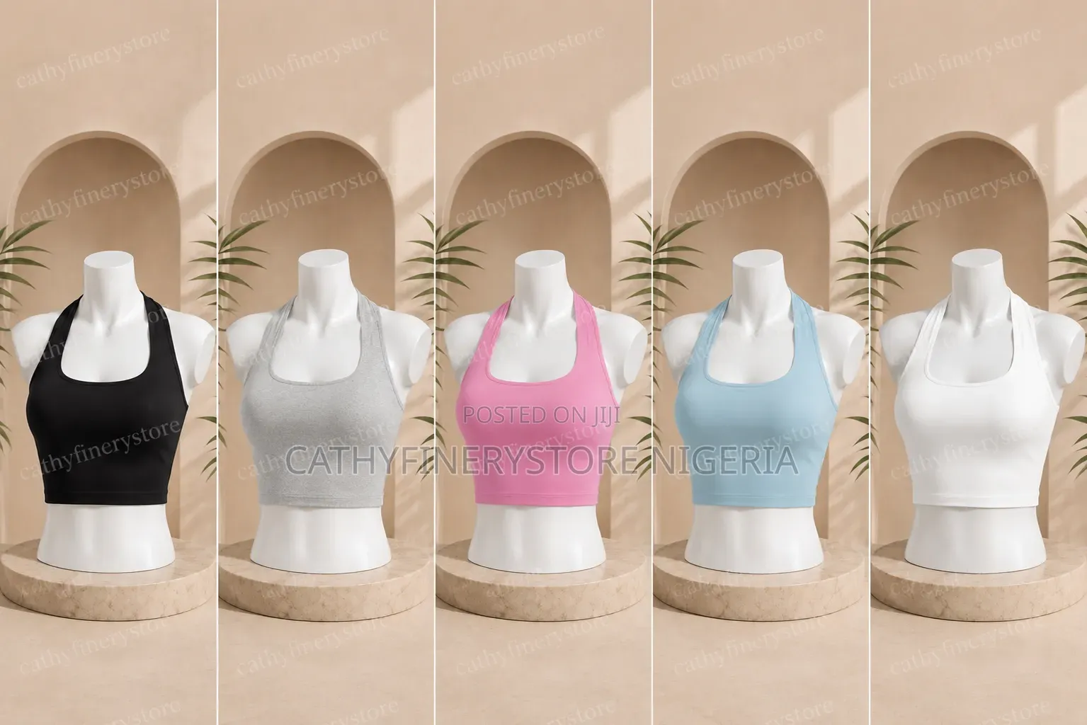 Ladies Halterneck Crop Top Tank Top