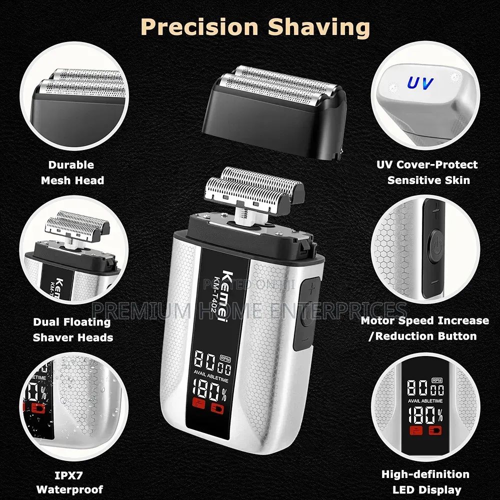 Kemei Professional Hair Clippers
And Trimmers Set With Full Metal