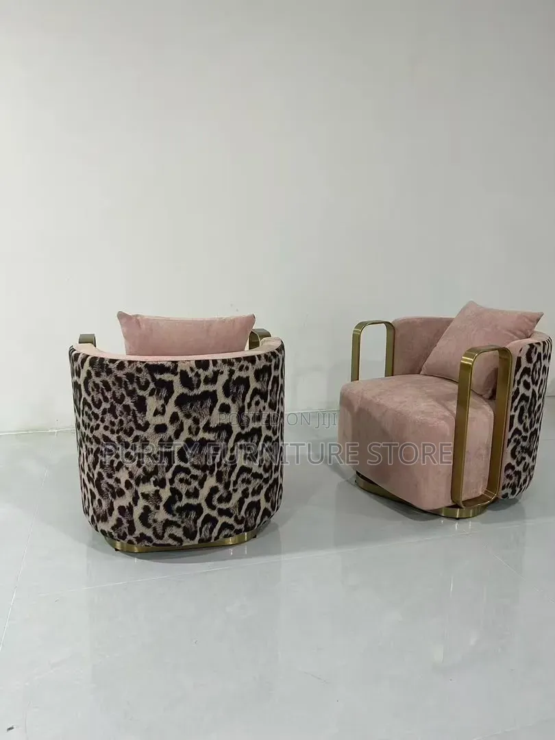 These Accent Chairs Feature a Pink Velvet Seat Complemented