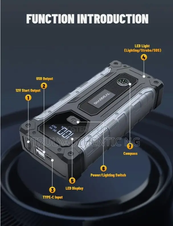 Premium Car Battery Jump Starter - All Petrol Cars -10l Diesel - 6000a