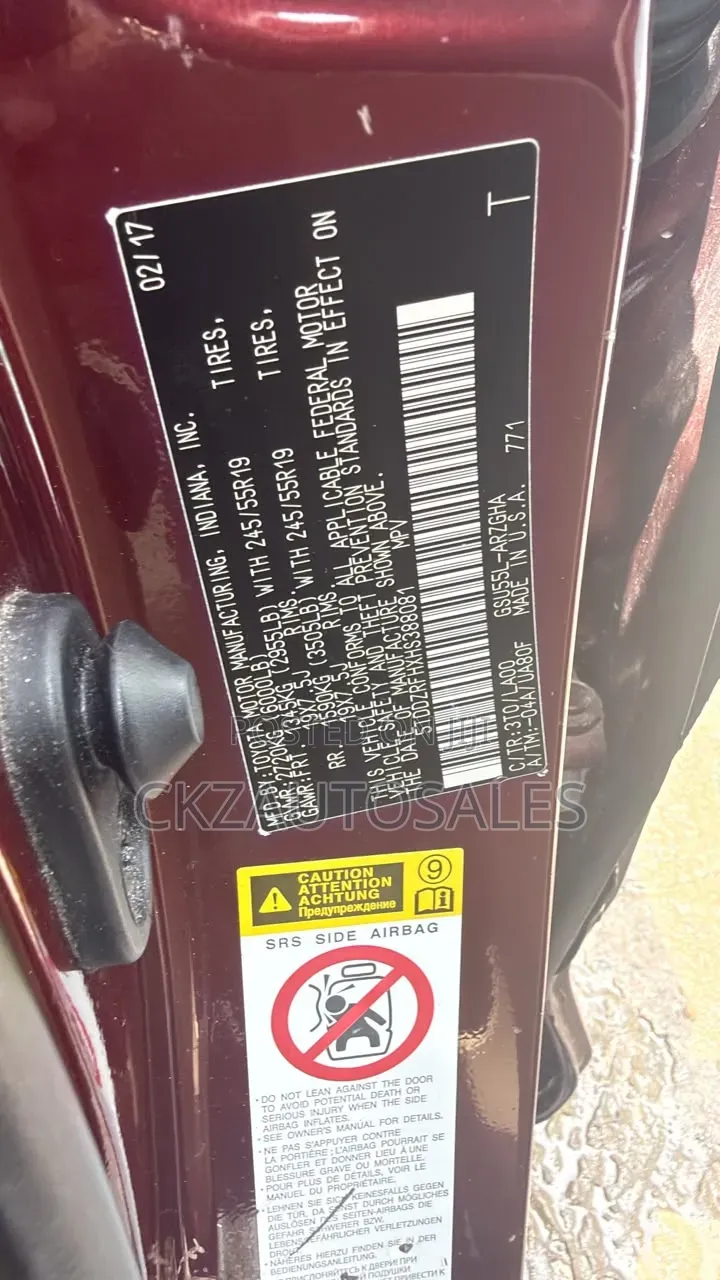 Toyota Highlander 2017 Burgundy